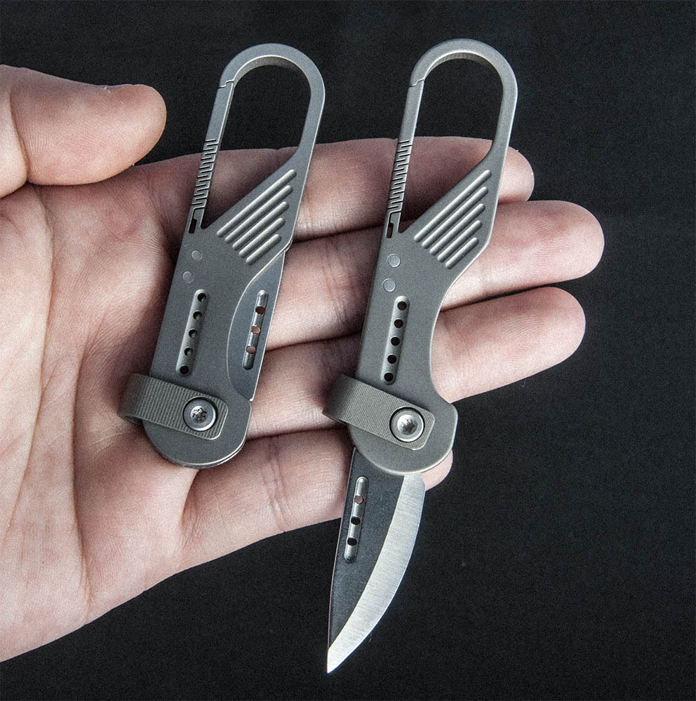 Edc Carry Essentials - Mini-Klappmesser mit Schlüsselanhänger aus Titanlegierung, praktisch