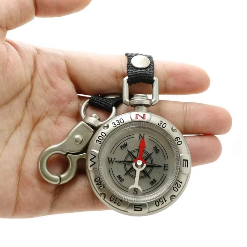 Compass Keychain Mini - Mini-Kompass mit Schlüsselband, Multifunktionaler Professioneller Kompas,