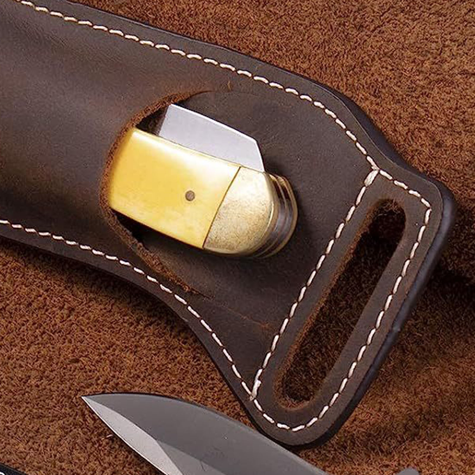 Braune Leder-Messer-Gürteltasc – Edc Carry Essentials Bewertung und Preis
